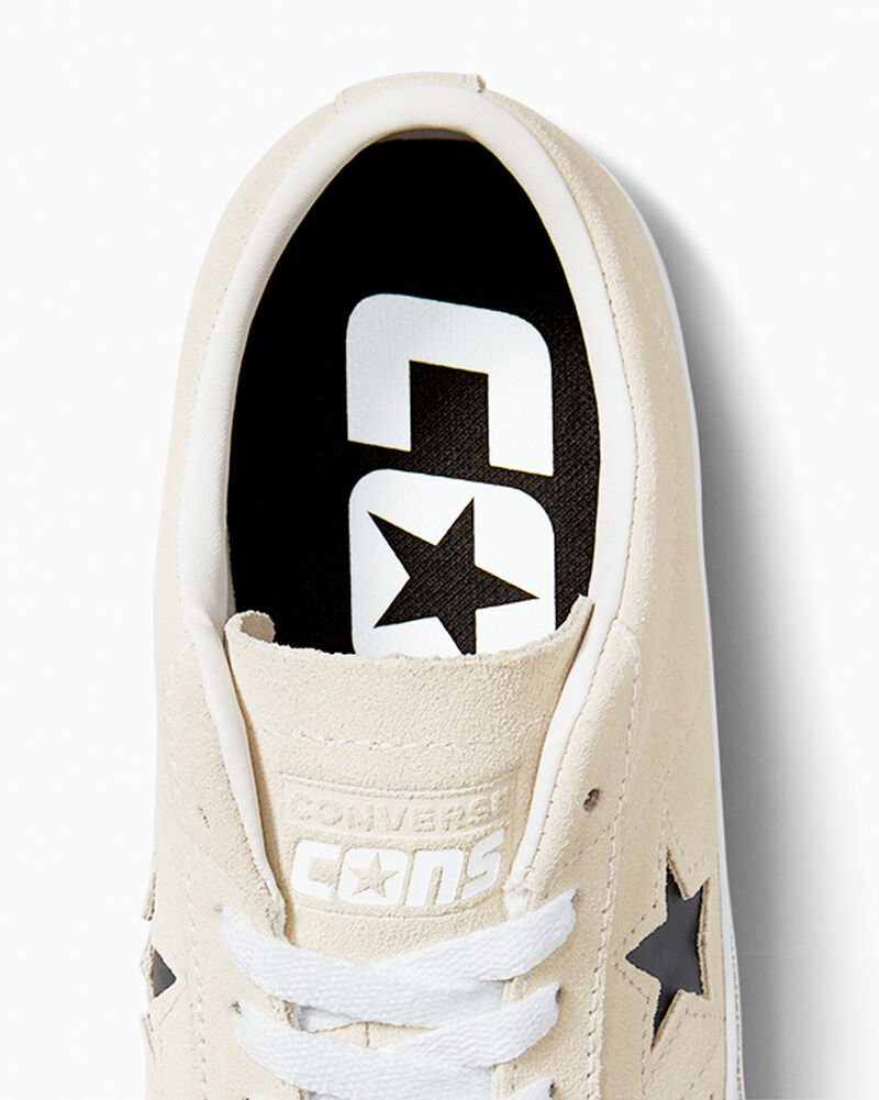 Dámské Nízké Converse ​CONS One Star Pro Semišové Skate Bílé Černé | 4730-OUFXY