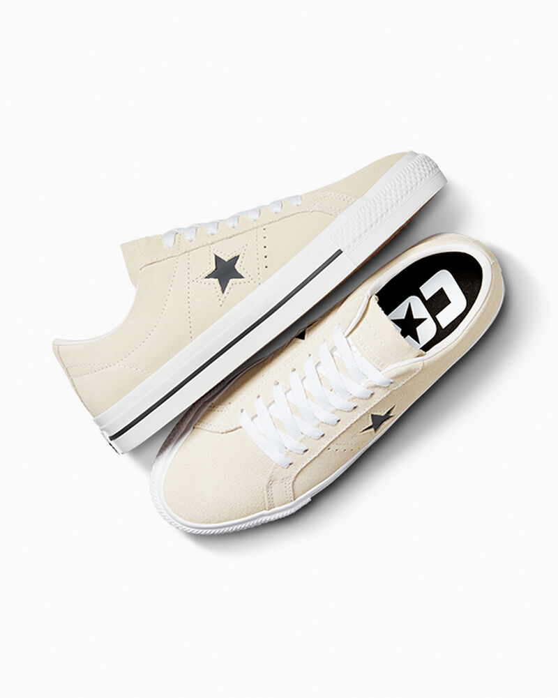Dámské Nízké Converse ​CONS One Star Pro Semišové Skate Bílé Černé | 4730-OUFXY