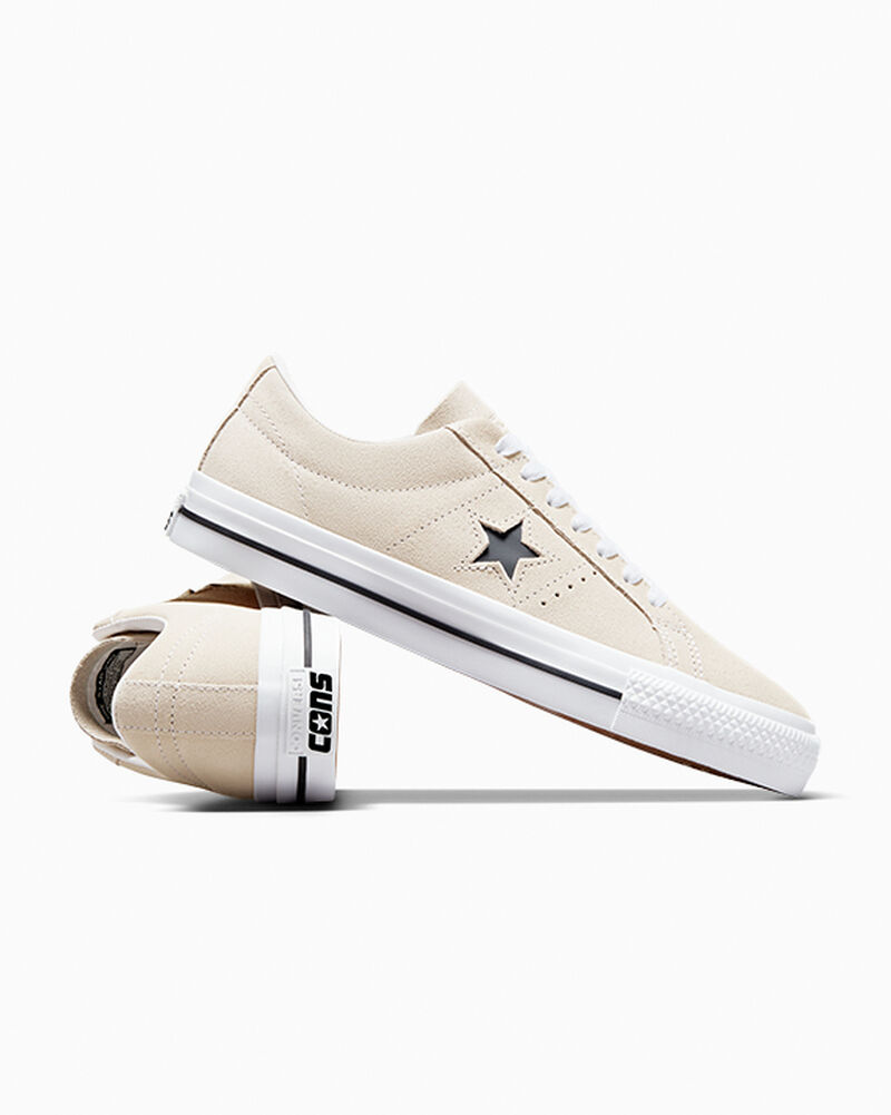 Dámské Nízké Converse ​CONS One Star Pro Semišové Skate Bílé Černé | 4730-OUFXY