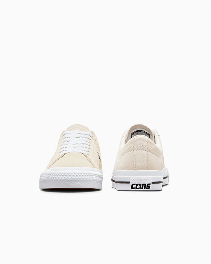 Dámské Nízké Converse ​CONS One Star Pro Semišové Skate Bílé Černé | 4730-OUFXY