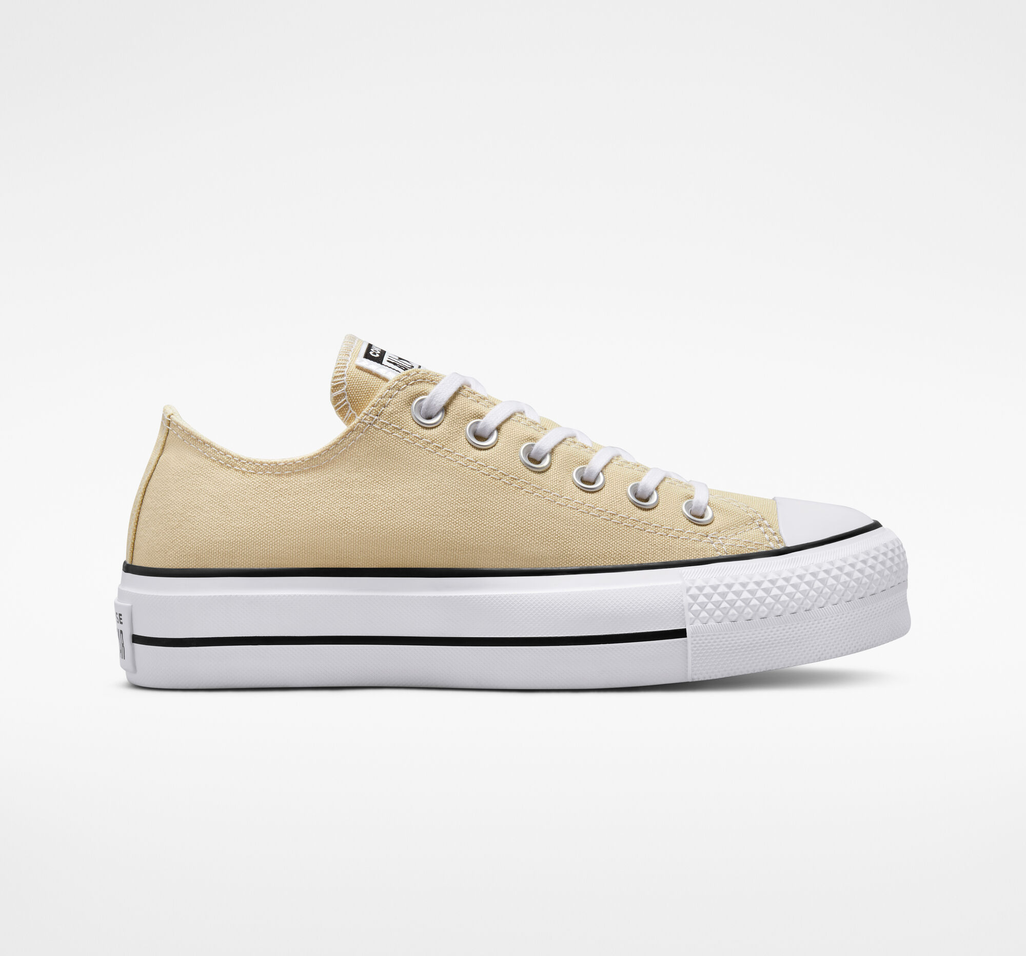 Dámské Nízké Converse ​Chuck Taylor All Star Lift Platene Bílé Černé | 9786-UIGPN