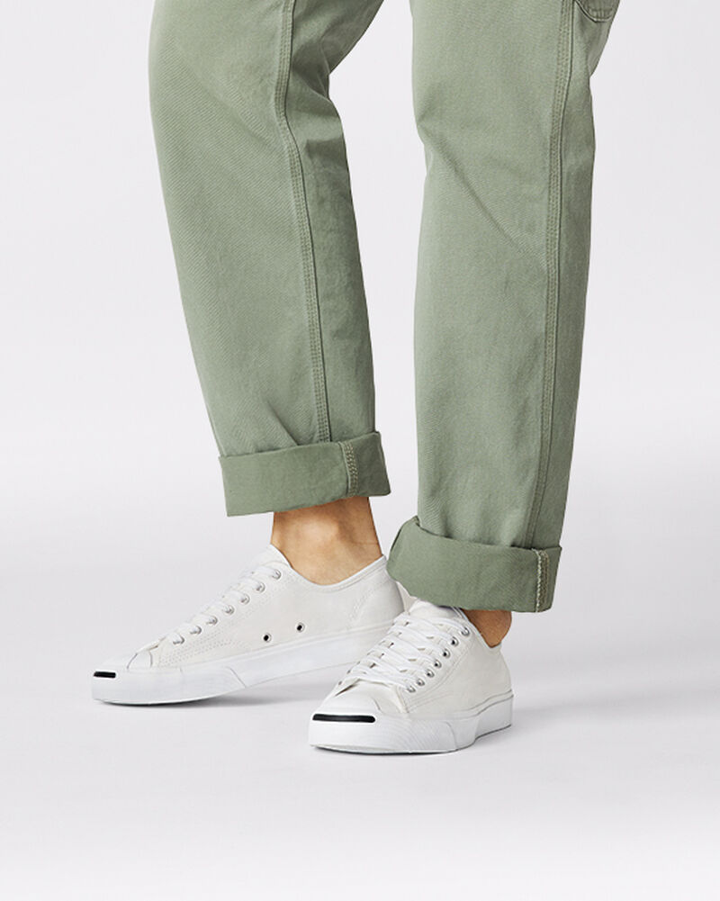 Dámské Nízké Converse ​Jack Purcell Platene Unisex Bílé Bílé Černé | 3917-SQUIA