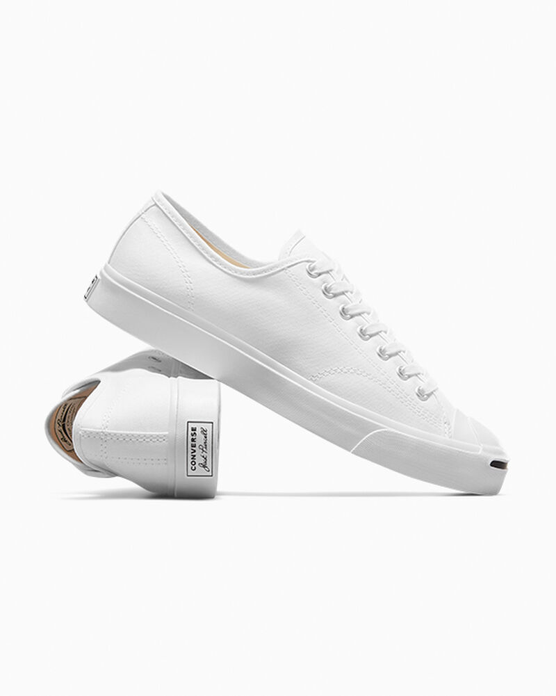 Dámské Nízké Converse ​Jack Purcell Platene Unisex Bílé Bílé Černé | 3917-SQUIA