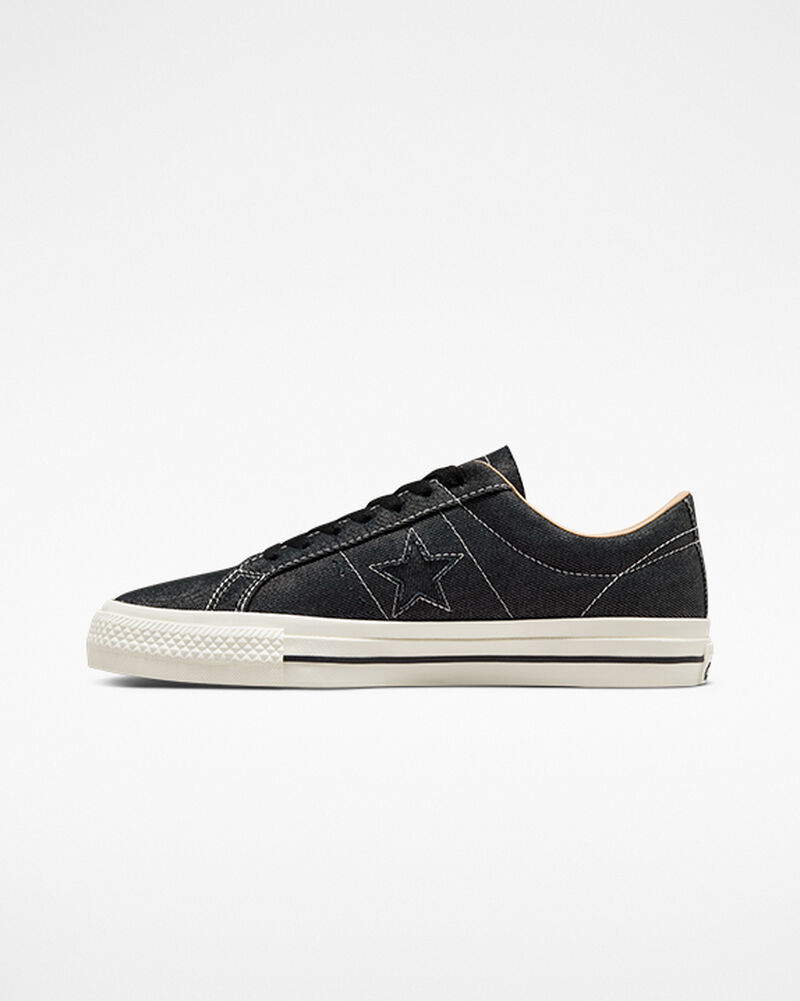 Dámské Nízké Converse ​One Star Pro Denim Skate Černé Černé | 8213-DOLPU