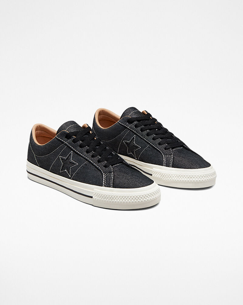 Dámské Nízké Converse ​One Star Pro Denim Skate Černé Černé | 8213-DOLPU