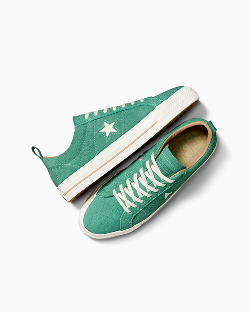 Dámské Nízké Converse ​One Star Pro Vintage Semišové Skate Algae Coast/Egret | 7486-UBHVZ