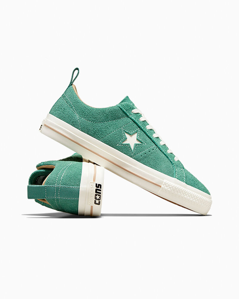 Dámské Nízké Converse ​One Star Pro Vintage Semišové Skate Algae Coast/Egret | 7486-UBHVZ