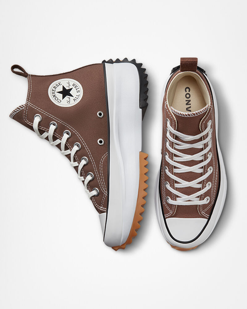Dámské Vysoké Converse Run Star Hike Hnědé Černé Bílé | 3584-TXKFD