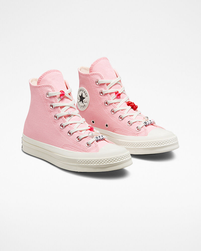 Dámské Vysoké Converse ​Chuck 70 DIY Beads Růžové Černé | 8715-IAOFD