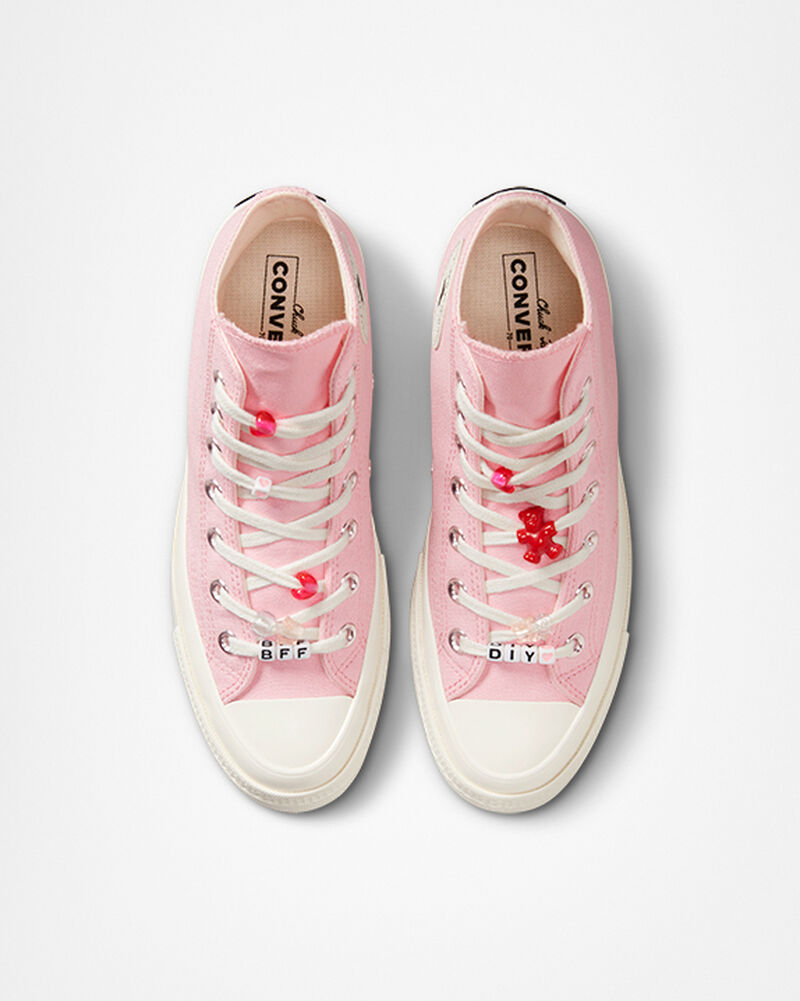 Dámské Vysoké Converse ​Chuck 70 DIY Beads Růžové Černé | 8715-IAOFD