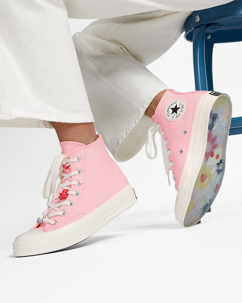 Dámské Vysoké Converse ​Chuck 70 DIY Beads Růžové Černé | 8715-IAOFD