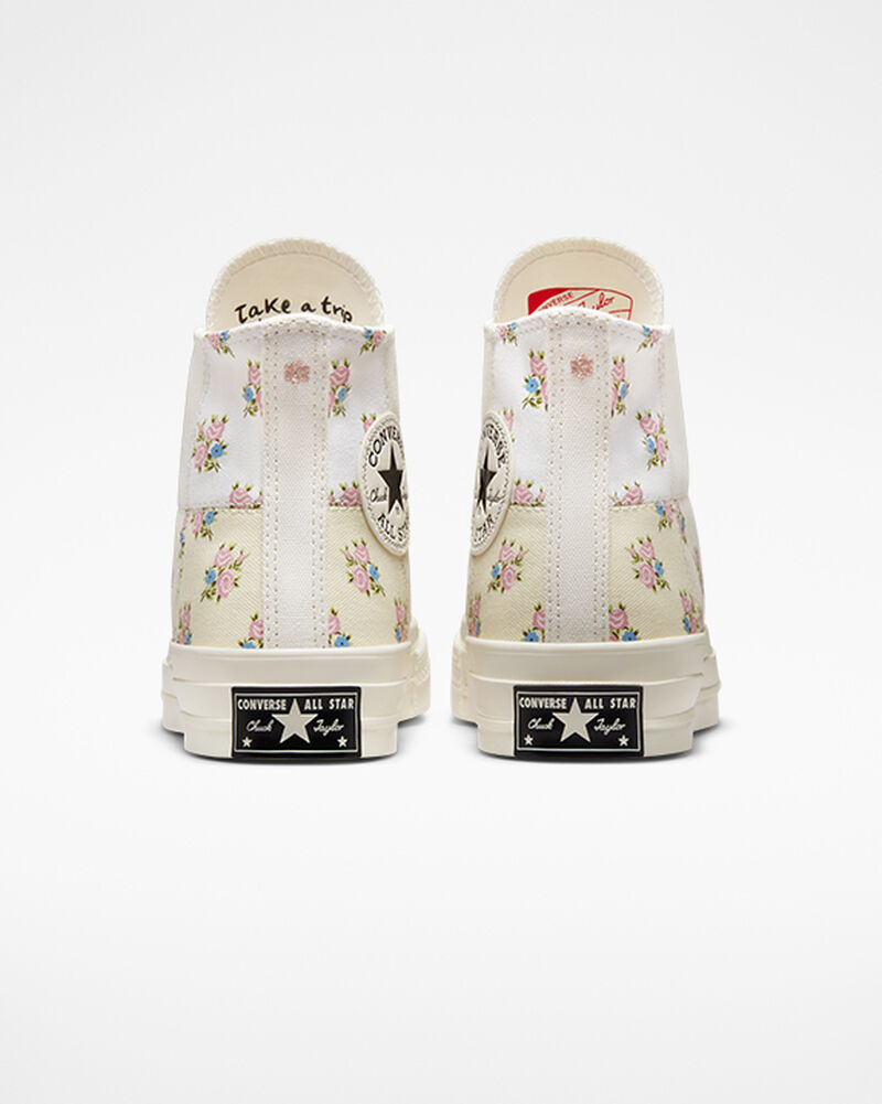 Dámské Vysoké Converse ​Chuck 70 Patchwork Floral Bílé | 7032-SQZUK