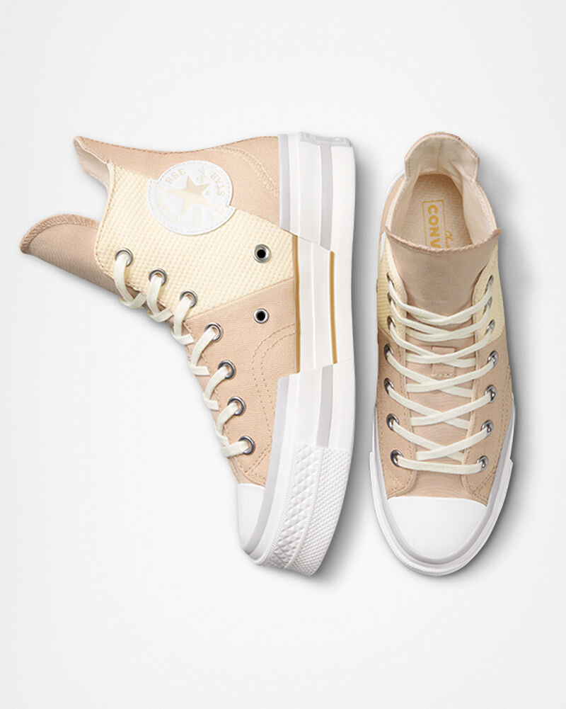 Dámské Vysoké Converse ​Chuck 70 Plus Colorblock Oat Milk/Soft Dune | 9360-GHQUX