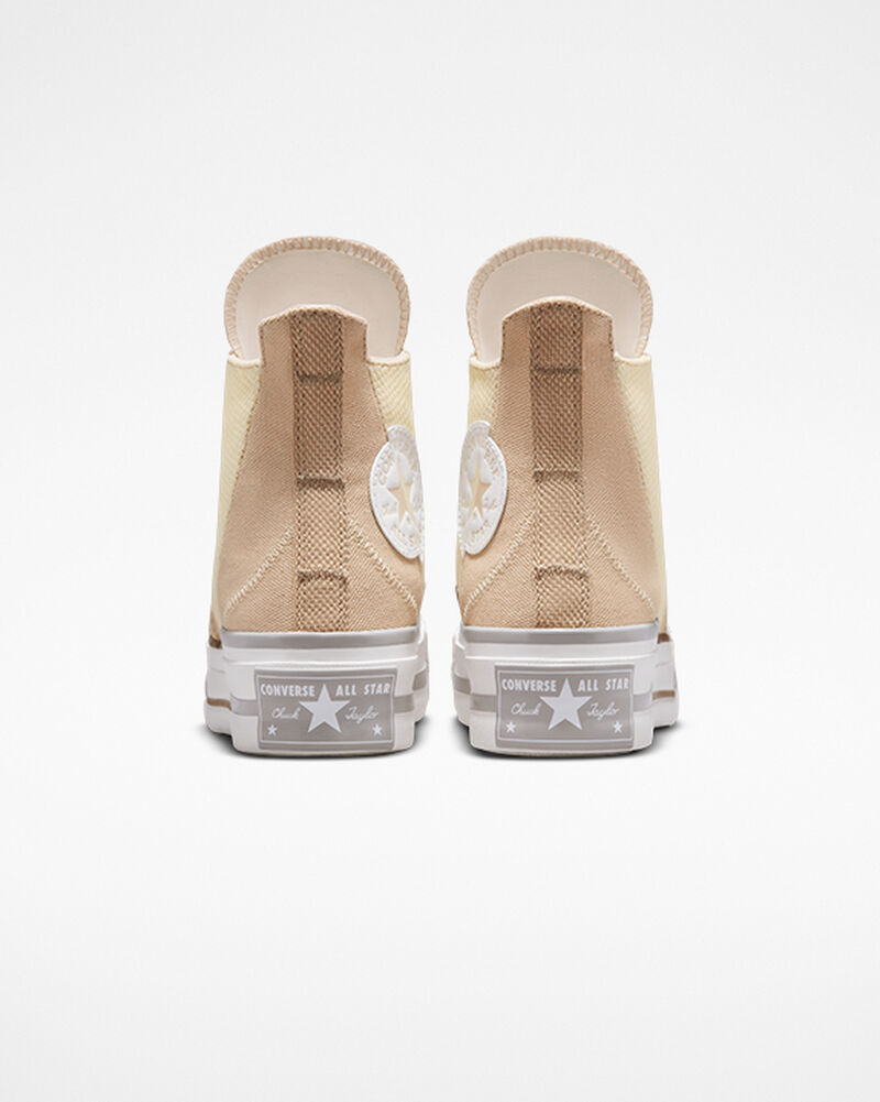 Dámské Vysoké Converse ​Chuck 70 Plus Colorblock Oat Milk/Soft Dune | 9360-GHQUX