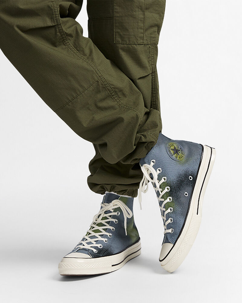Dámské Vysoké Converse ​Chuck 70 Spray Paint Unisex Šedé Šedé | 8614-BZJGW