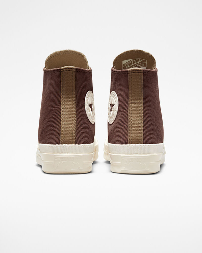 Dámské Vysoké Converse ​Chuck 70 Stretch Corduroy Hnědé Hnědožlutý | 2049-YBADG