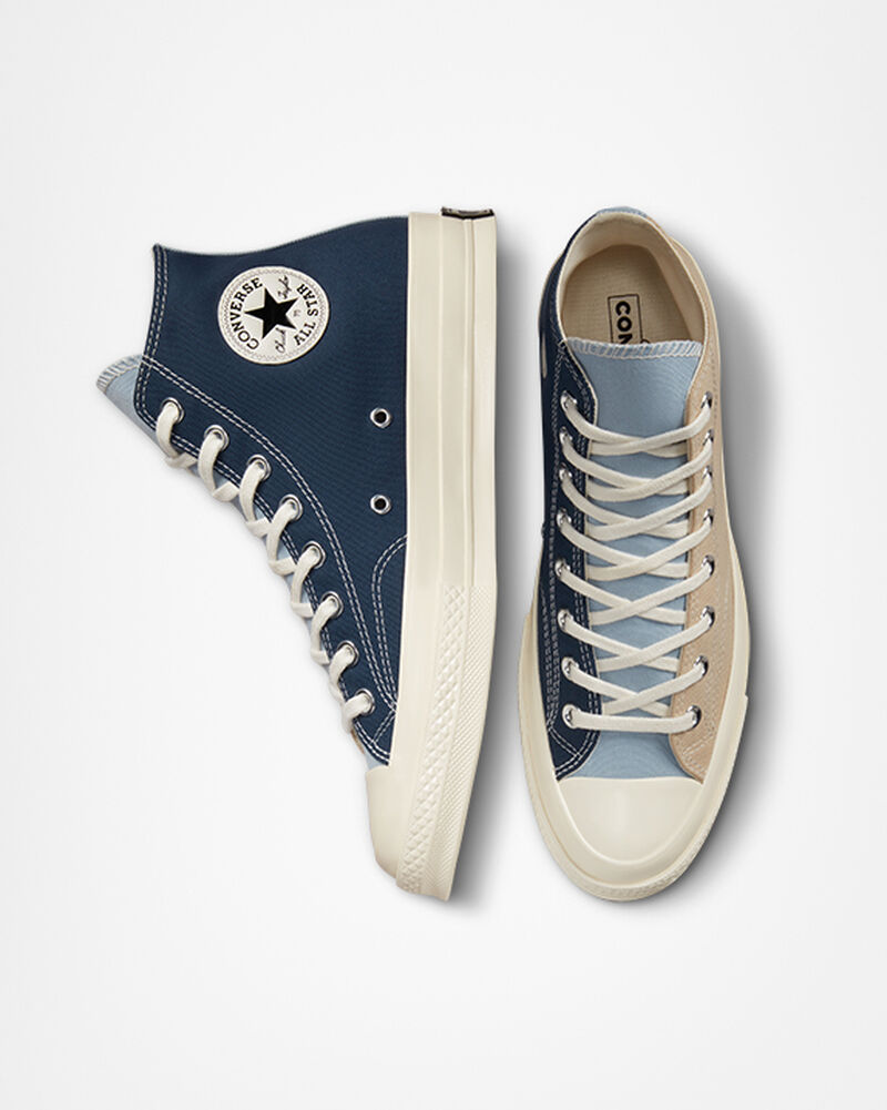 Dámské Vysoké Converse ​Chuck 70 Tri-Panel Unisex Tmavě Blankyt | 8163-SLFAE