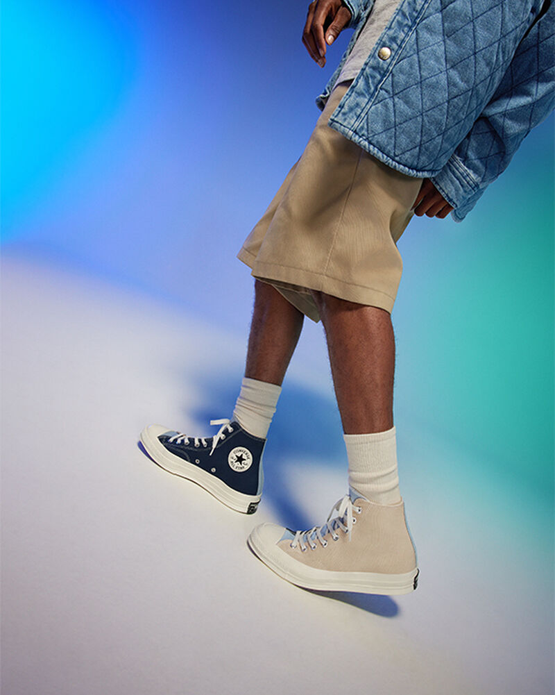 Dámské Vysoké Converse ​Chuck 70 Tri-Panel Unisex Tmavě Blankyt | 8163-SLFAE