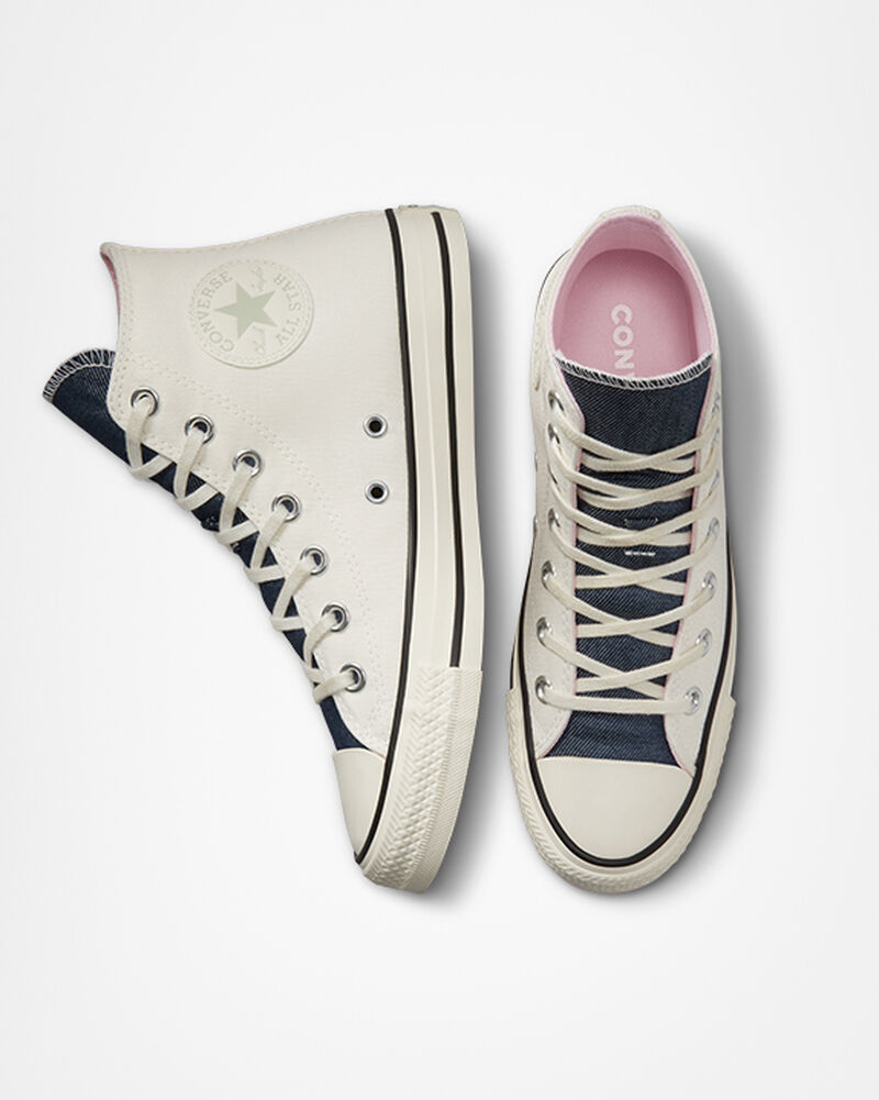 Dámské Vysoké Converse ​Chuck Taylor All Star Denim Tmavě Blankyt Olivy Zelené | 0123-KFURB