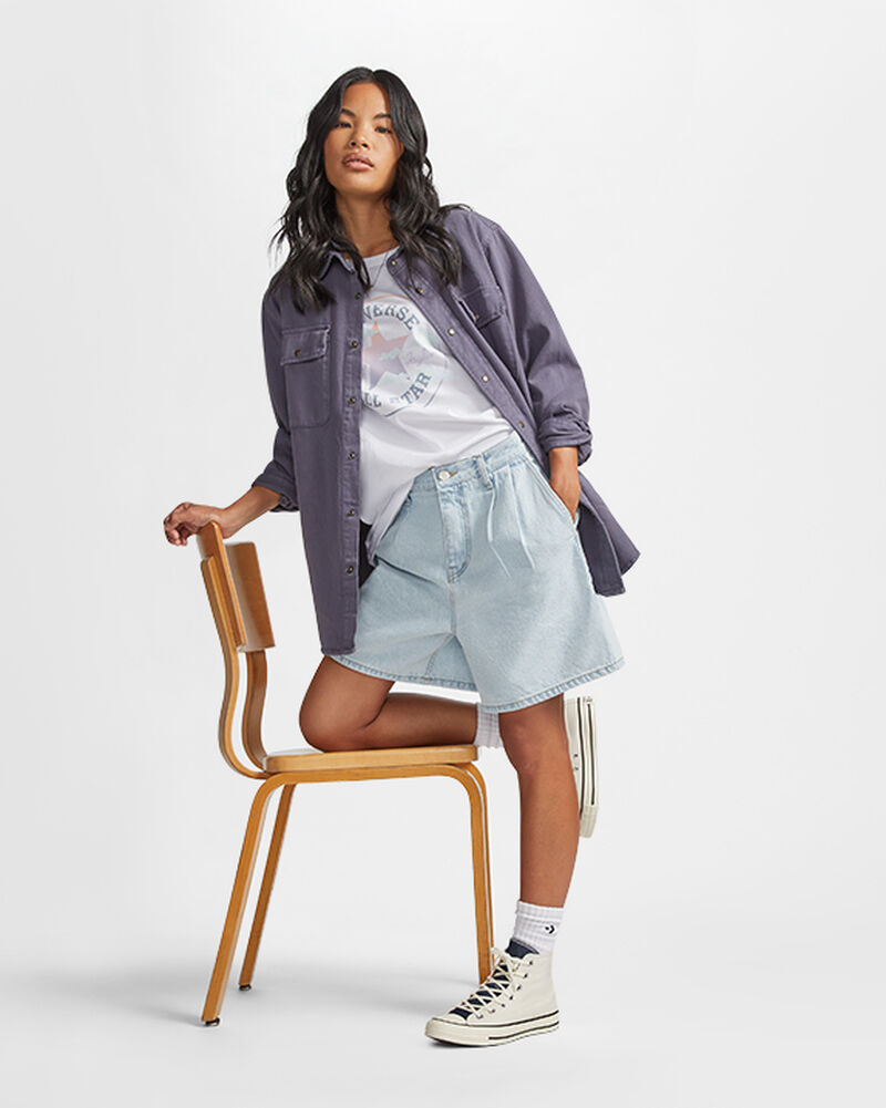 Dámské Vysoké Converse ​Chuck Taylor All Star Denim Tmavě Blankyt Olivy Zelené | 0123-KFURB