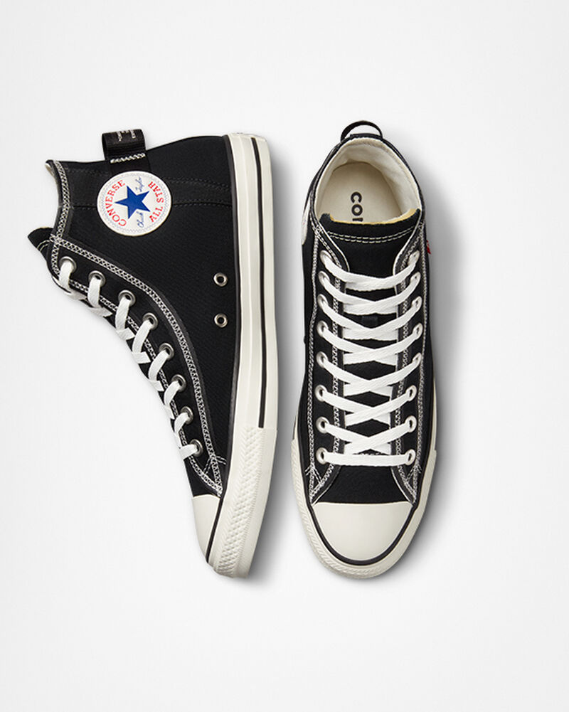 Dámské Vysoké Converse ​Chuck Taylor All Star Logo Tag Unisex Černé Černé | 0276-RDAXJ