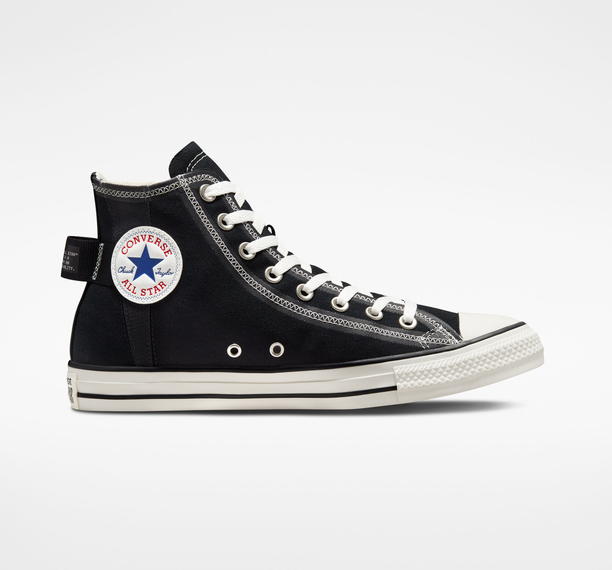 Dámské Vysoké Converse ​Chuck Taylor All Star Logo Tag Unisex Černé Černé | 0276-RDAXJ