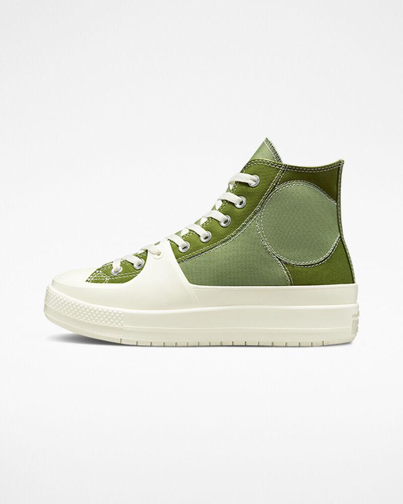 Dámské Vysoké Converse ​Chuck Taylor All Star Construct Colorblock Unisex Zelene | 0598-QHFSV