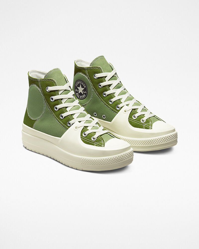 Dámské Vysoké Converse ​Chuck Taylor All Star Construct Colorblock Unisex Zelene | 0598-QHFSV
