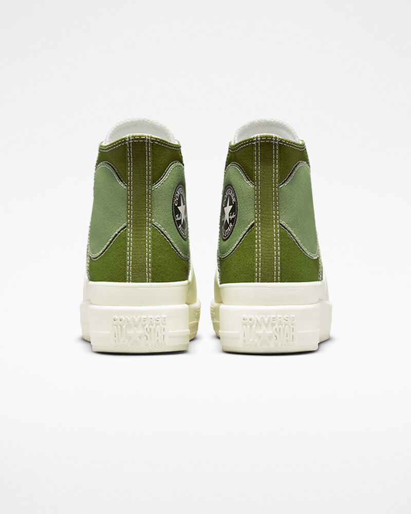 Dámské Vysoké Converse ​Chuck Taylor All Star Construct Colorblock Unisex Zelene | 0598-QHFSV