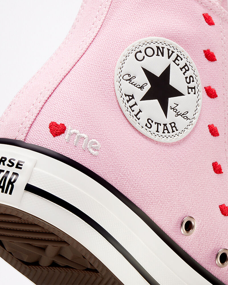 Dámské Vysoké Converse ​Chuck Taylor All Star Embroidered Lips Růžové Bílé | 08726-ULES