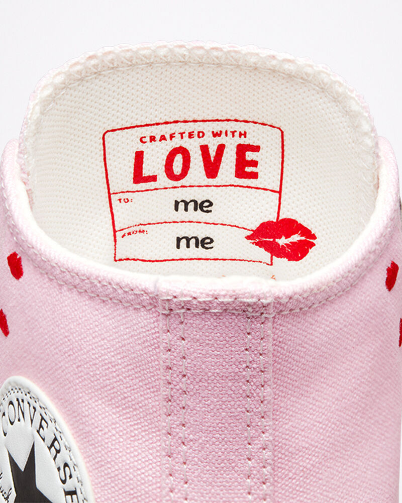 Dámské Vysoké Converse ​Chuck Taylor All Star Embroidered Lips Růžové Bílé | 08726-ULES