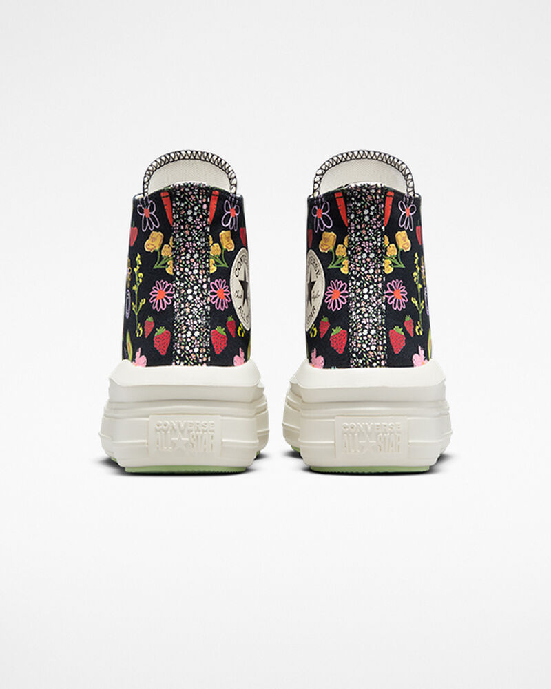 Dámské Vysoké Converse ​Chuck Taylor All Star Move Fruits & Florals Černé Zelene | 0931-SILOT