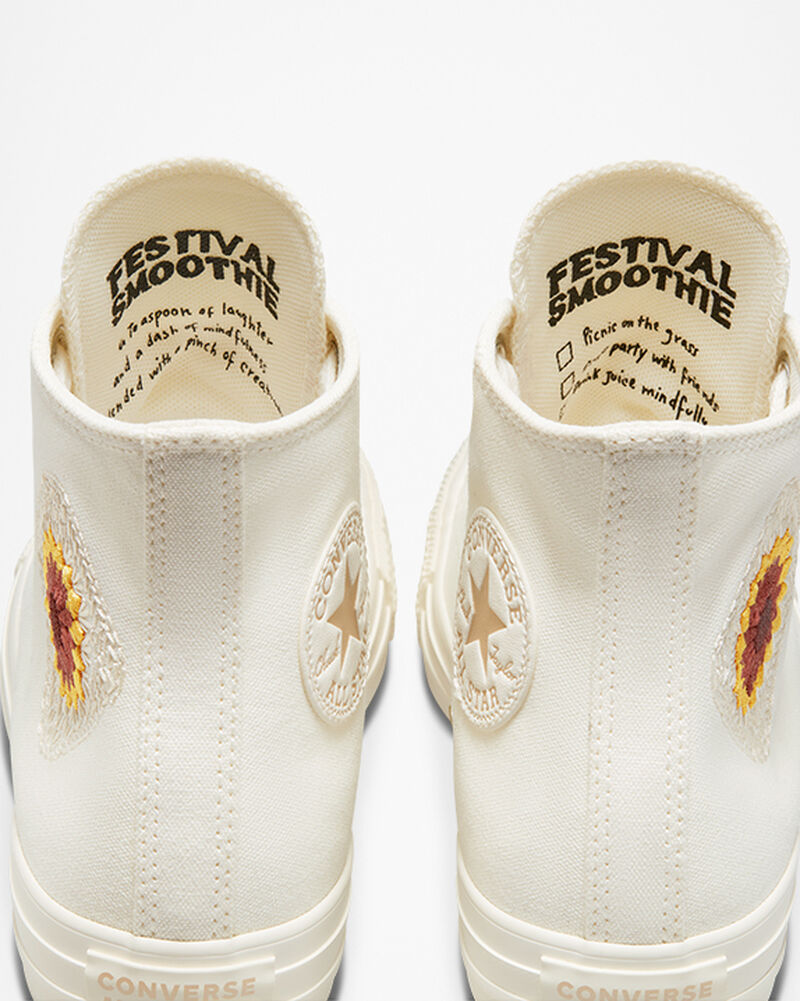 Dámské Vysoké Converse ​Chuck Taylor All Star Festival Florals Světle Zlaté | 1360-SAGUC
