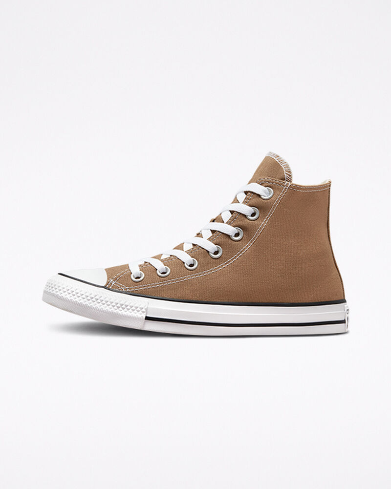 Dámské Vysoké Converse ​Chuck Taylor All Star Seasonal Color Unisex Hnědé Bílé Černé | 1850-ZATKQ
