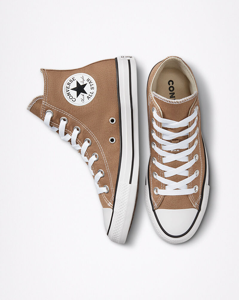 Dámské Vysoké Converse ​Chuck Taylor All Star Seasonal Color Unisex Hnědé Bílé Černé | 1850-ZATKQ
