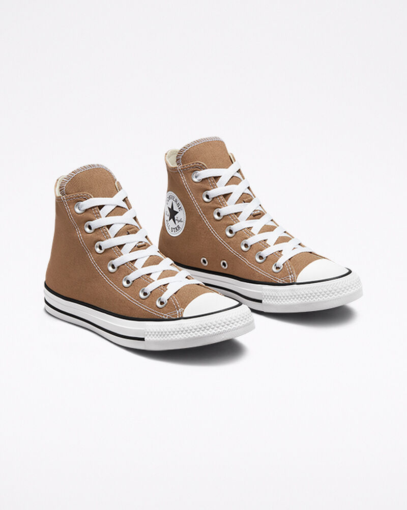 Dámské Vysoké Converse ​Chuck Taylor All Star Seasonal Color Unisex Hnědé Bílé Černé | 1850-ZATKQ