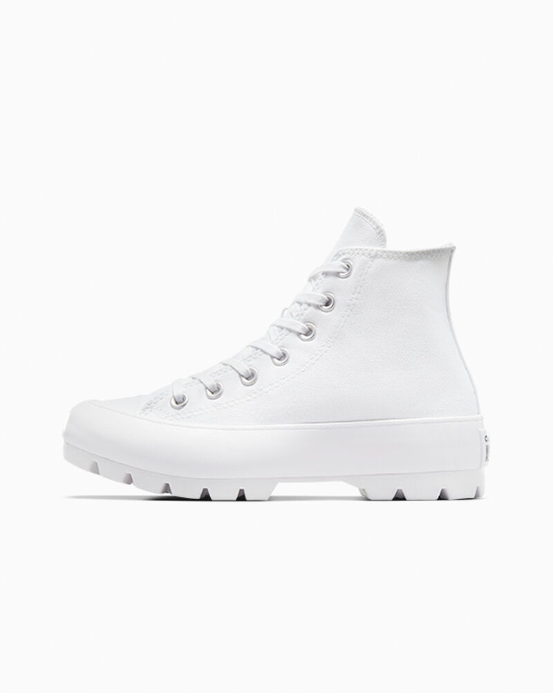 Dámské Vysoké Converse ​Chuck Taylor All Star Lugged Bílé Černé Bílé | 1867-NSGXF