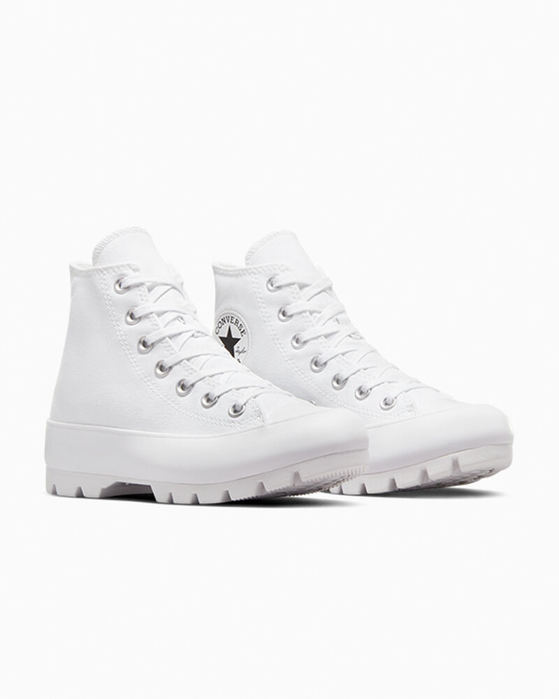 Dámské Vysoké Converse ​Chuck Taylor All Star Lugged Bílé Černé Bílé | 1867-NSGXF