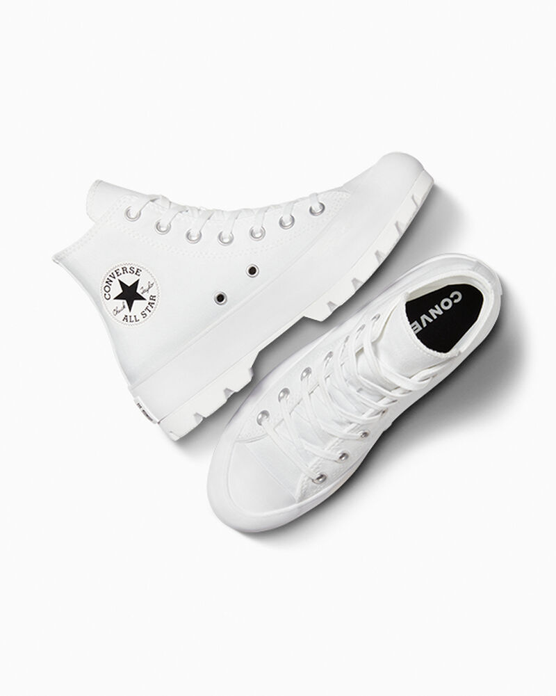 Dámské Vysoké Converse ​Chuck Taylor All Star Lugged Bílé Černé Bílé | 1867-NSGXF