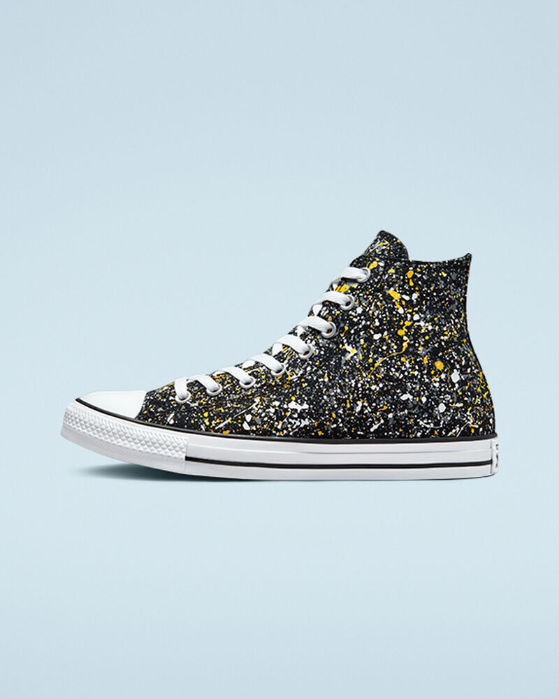 Dámské Vysoké Converse ​Chuck Taylor All Star Archive Paint Splatter Unisex Černé Bílé | 2385-NJZFT