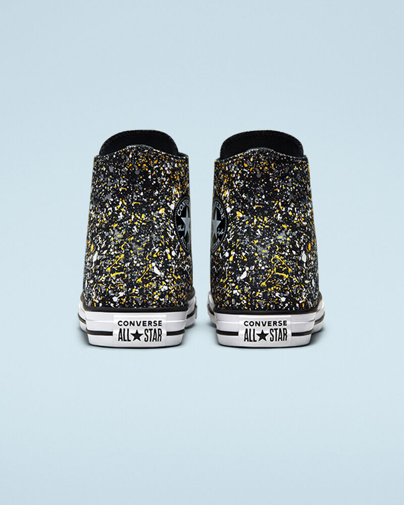 Dámské Vysoké Converse ​Chuck Taylor All Star Archive Paint Splatter Unisex Černé Bílé | 2385-NJZFT