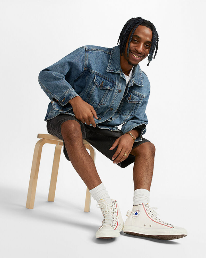 Dámské Vysoké Converse ​Chuck Taylor All Star Logo Tag Unisex Bílé Blankyt | 2945-EVAGJ