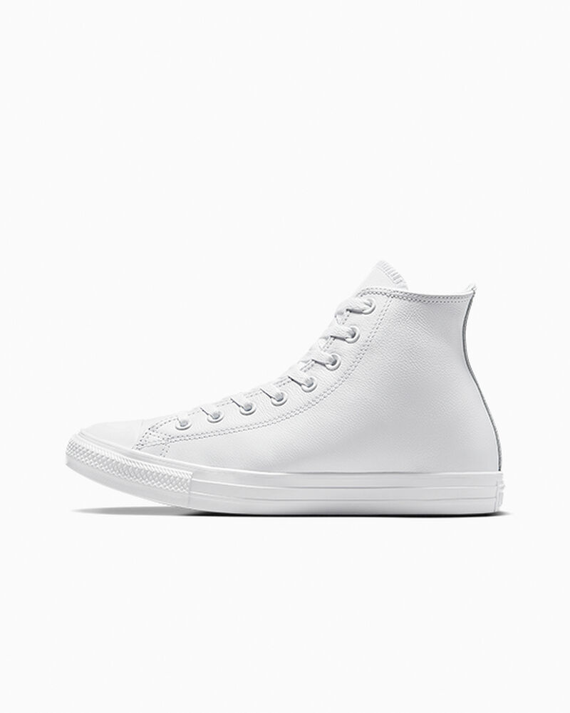 Dámské Vysoké Converse ​Chuck Taylor All Star Læder Unisex Bílé | 3142-OJCMR