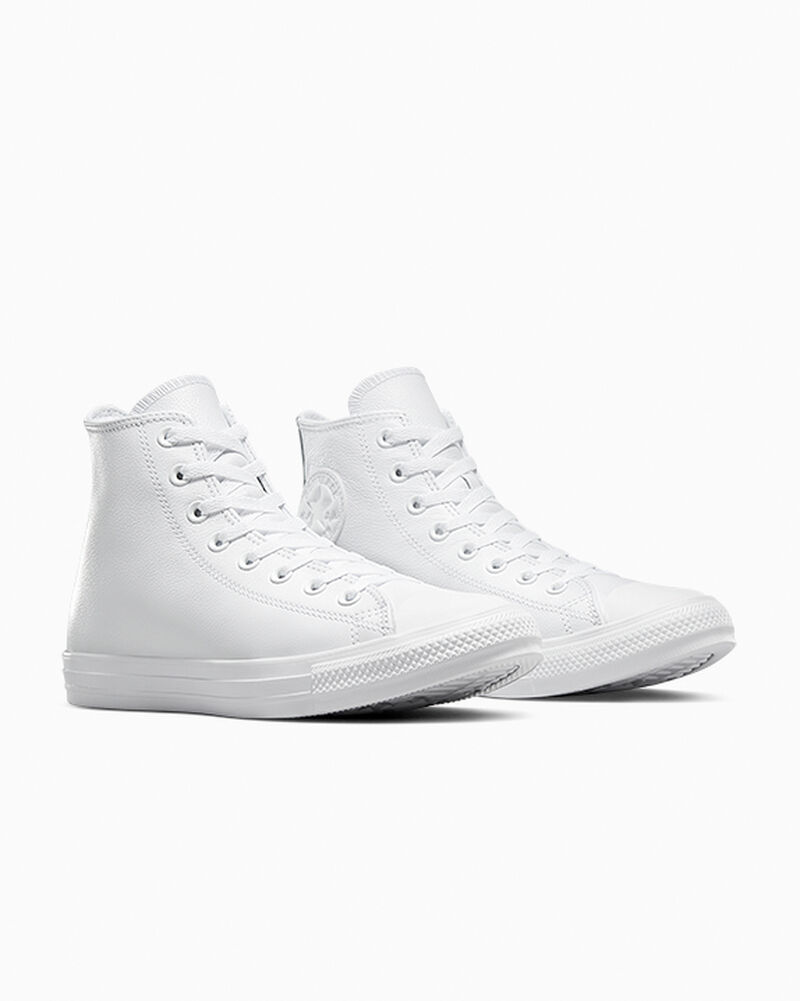 Dámské Vysoké Converse ​Chuck Taylor All Star Læder Unisex Bílé | 3142-OJCMR