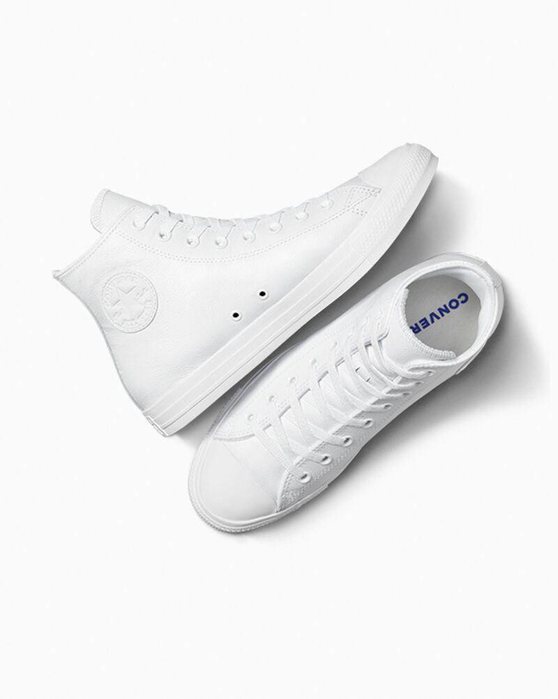 Dámské Vysoké Converse ​Chuck Taylor All Star Læder Unisex Bílé | 3142-OJCMR