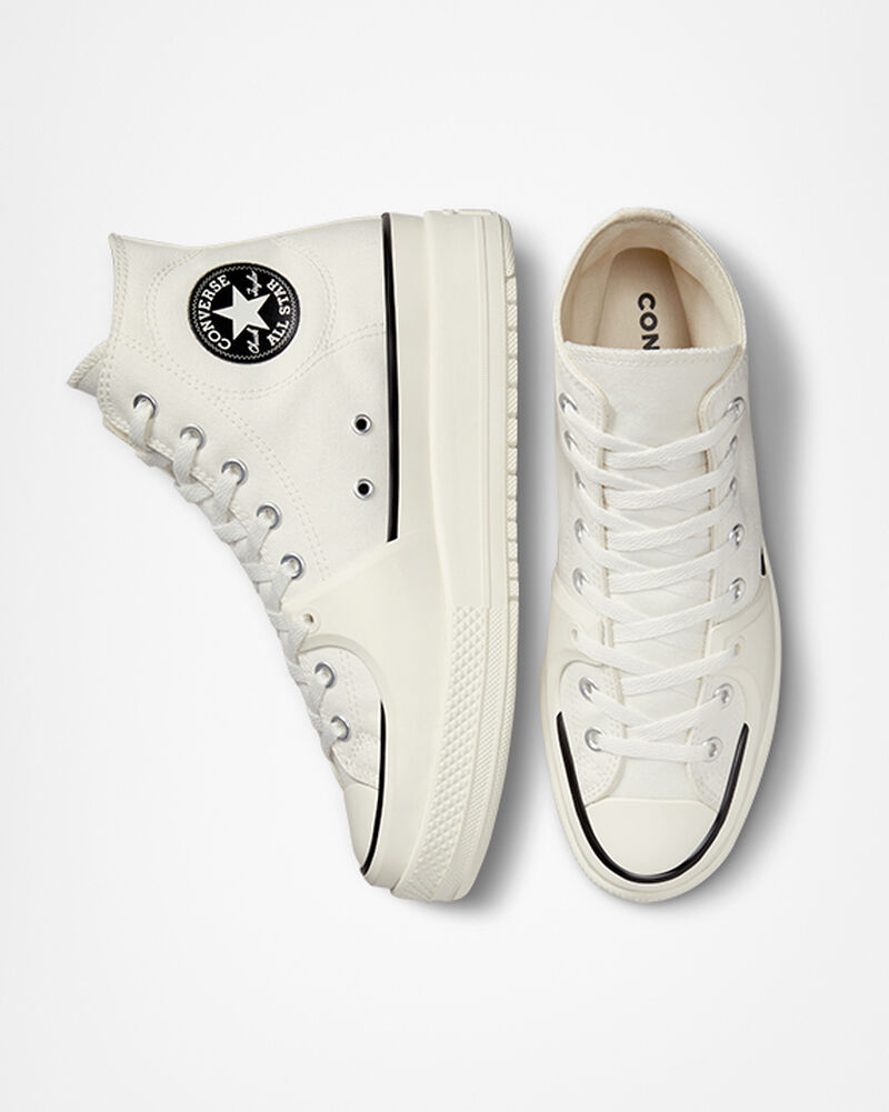 Dámské Vysoké Converse ​Chuck Taylor All Star Construct Unisex Bílé Černé | 3256-PMOZN