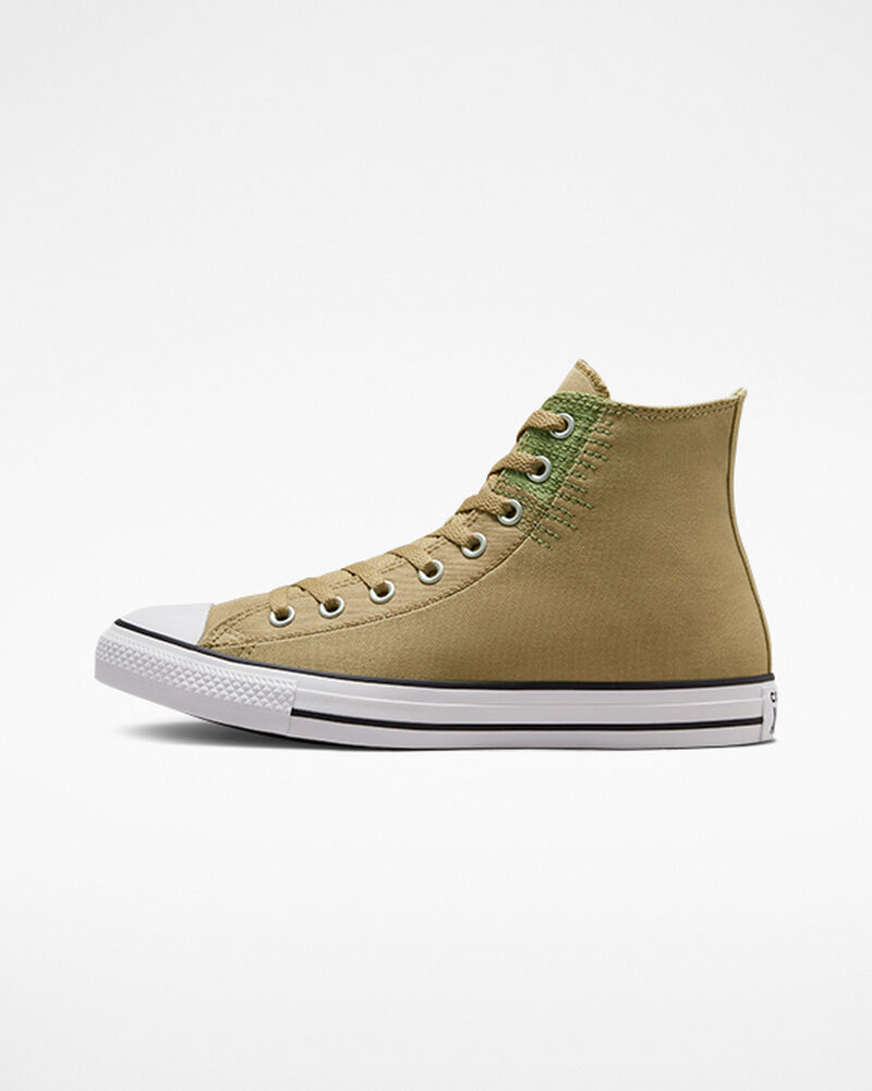 Dámské Vysoké Converse ​Chuck Taylor All Star Stitched Patch Unisex Hnědožlutý | 3408-LNYKM