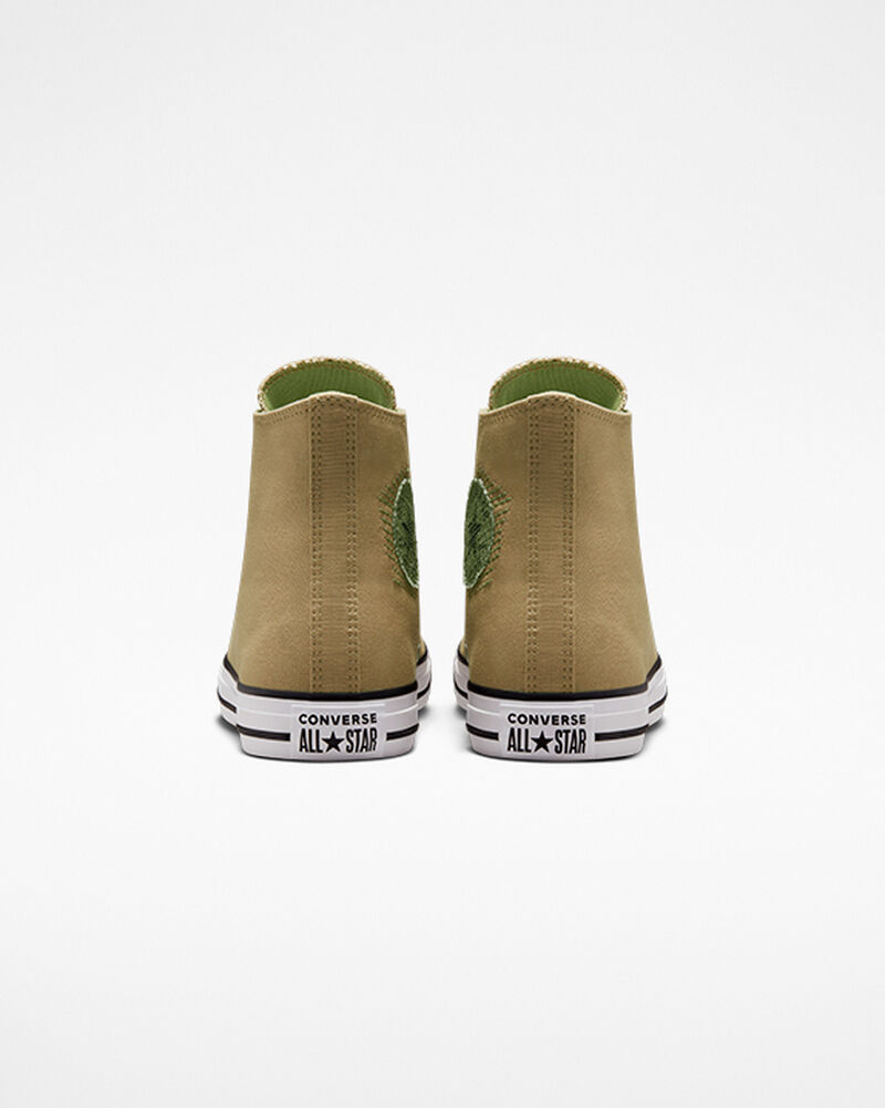 Dámské Vysoké Converse ​Chuck Taylor All Star Stitched Patch Unisex Hnědožlutý | 3408-LNYKM