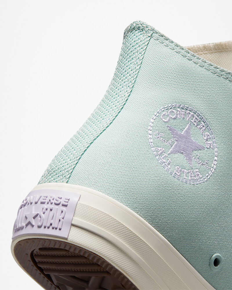 Dámské Vysoké Converse ​Chuck Taylor All Star Stitched Patch Světle Tyrkysové Bílé Fialové | 3501-OCDXL