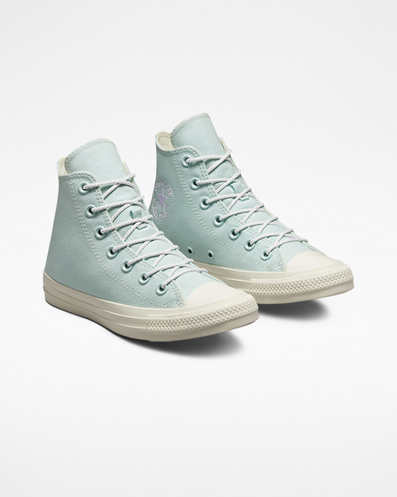 Dámské Vysoké Converse ​Chuck Taylor All Star Stitched Patch Světle Tyrkysové Bílé Fialové | 3501-OCDXL
